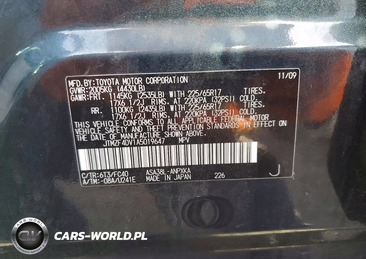2010 Toyota Rav4 Base VIN:JTMZF4DV1A5019647 - 14