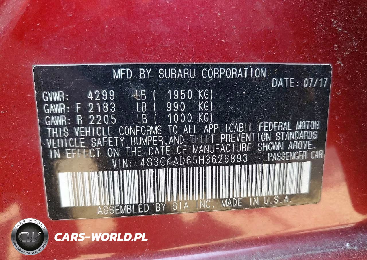 2017 Subaru Impreza Premium Plus VIN:4S3GKAD65H3626893 - 12