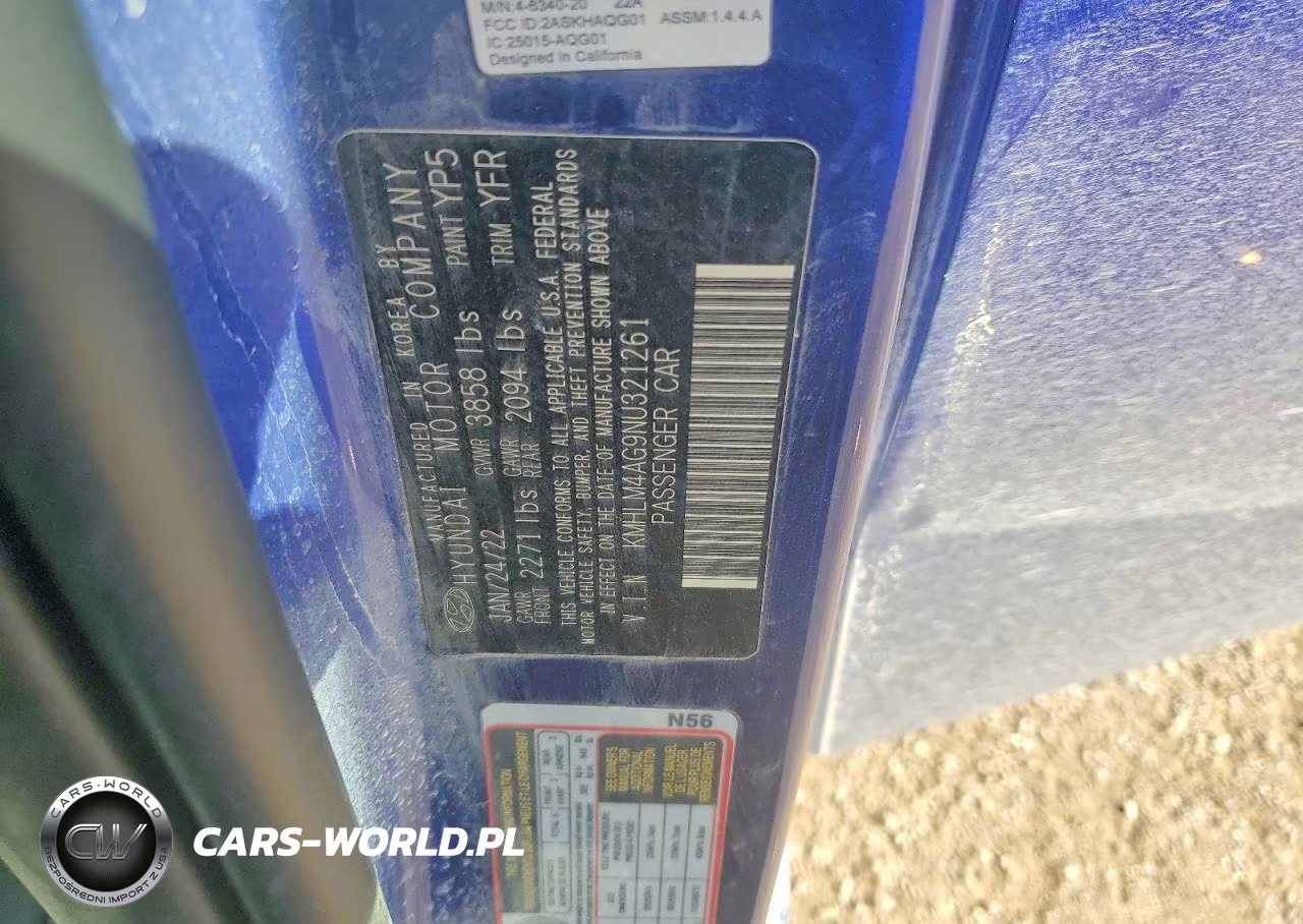 2022 Hyundai Elantra Sel VIN:KMHLM4AG9NU321261 - 12