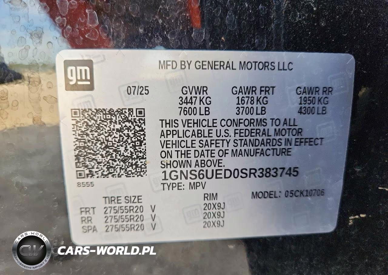 2025 Chevrolet Tahoe K1500 Ppv VIN:1GNS6UED0SR383745 - 14