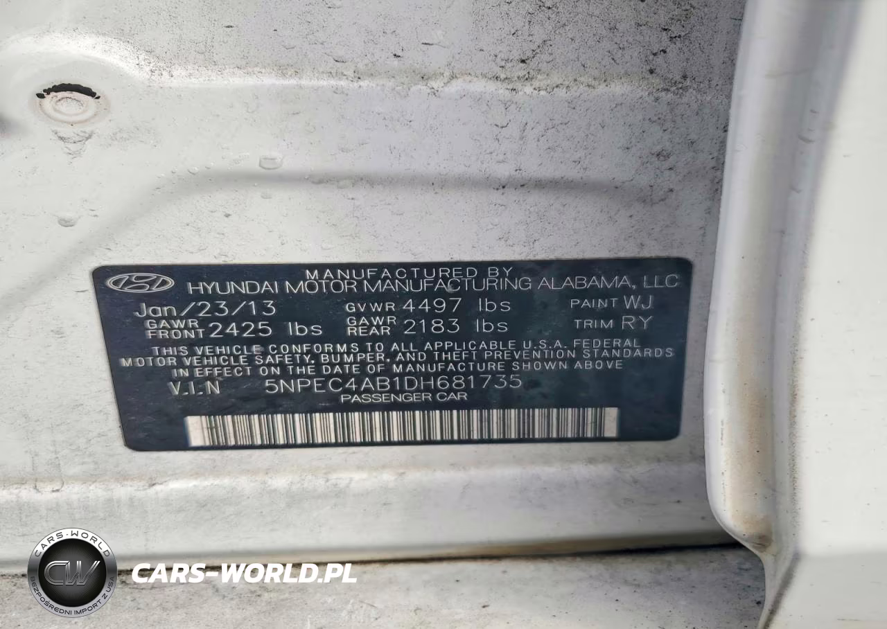 2013 Hyundai Sonata Limited 2.0T VIN:5NPEC4AB1DH681735 - 13