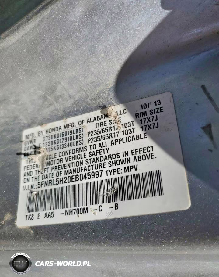 2014 Honda Odyssey Lx VIN:5FNRL5H20EB045997 - 13