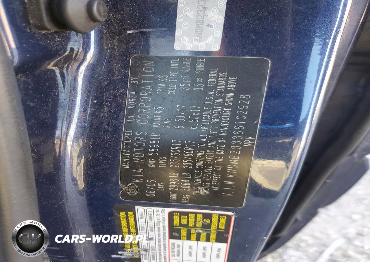 2006 Kia Sedona Lx VIN:KNDMB233366102928 - 13
