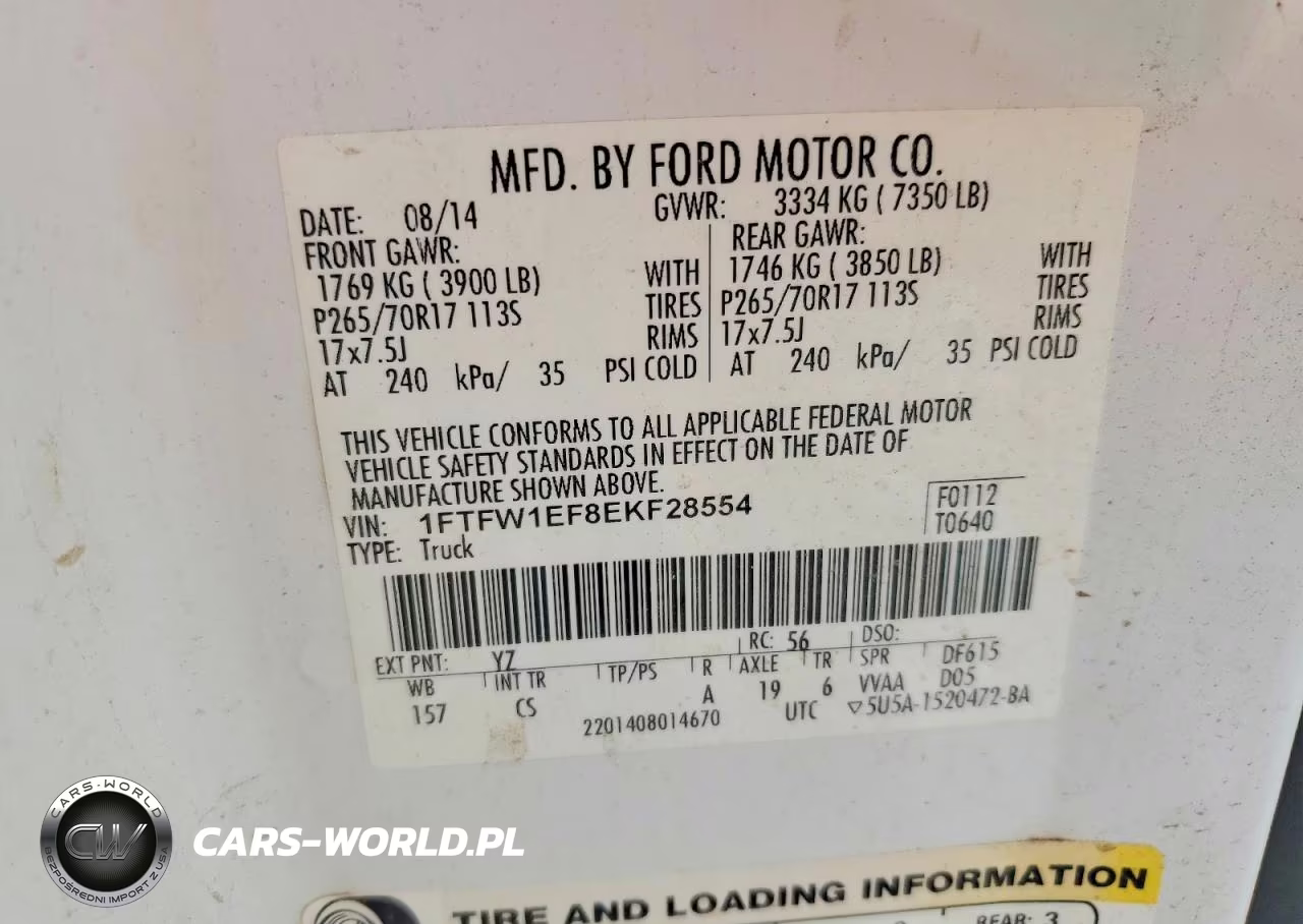 2014 Ford F150 Supercrew VIN:1FTFW1EF8EKF28554 - 12
