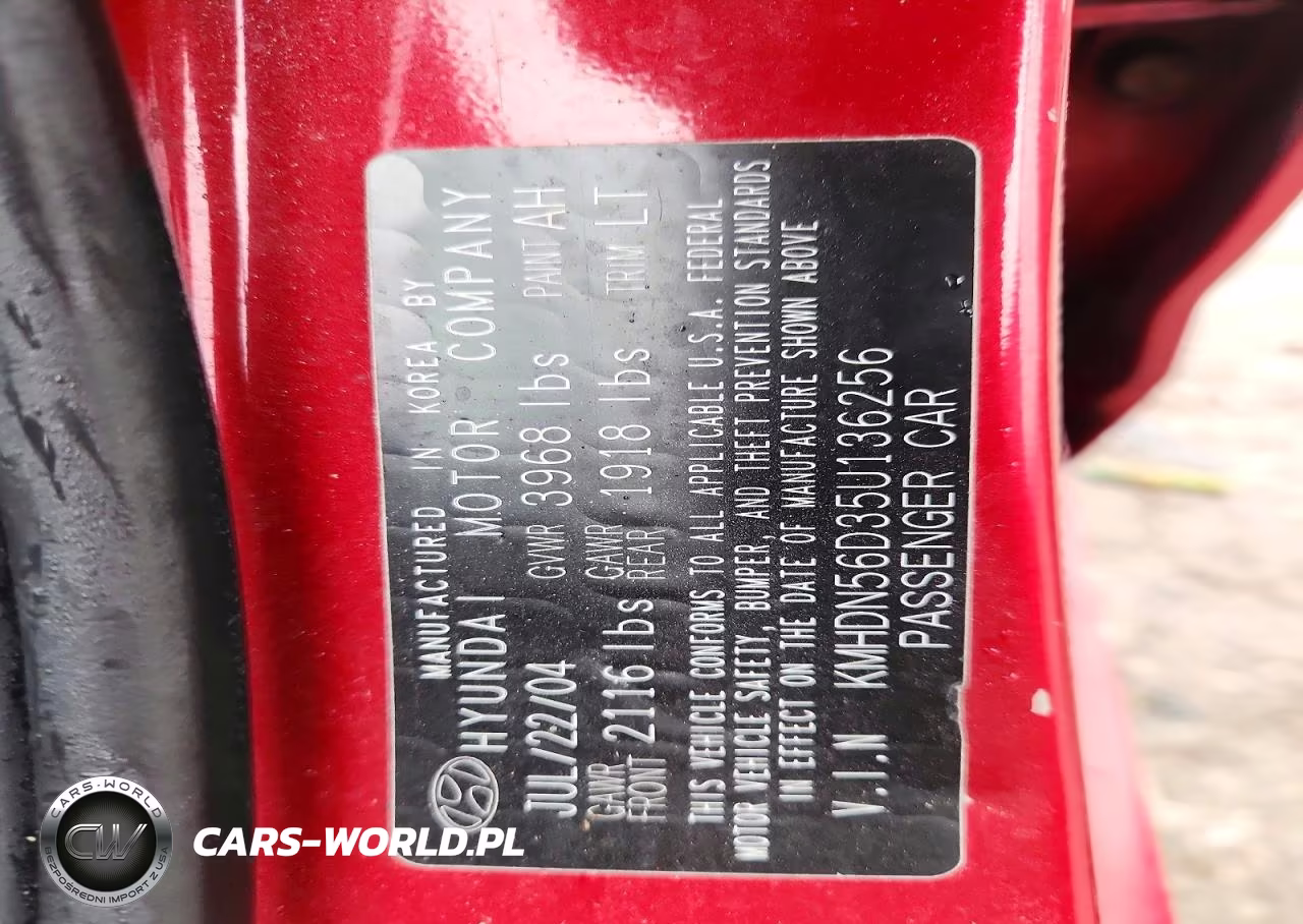 2005 Hyundai Elantra Gls VIN:KMHDN56D35U136256 - 12