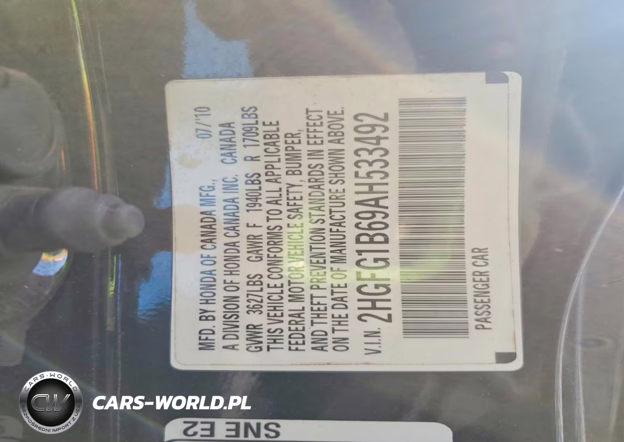 2010 Honda Civic Lx VIN:2HGFG1B69AH533492 - 12