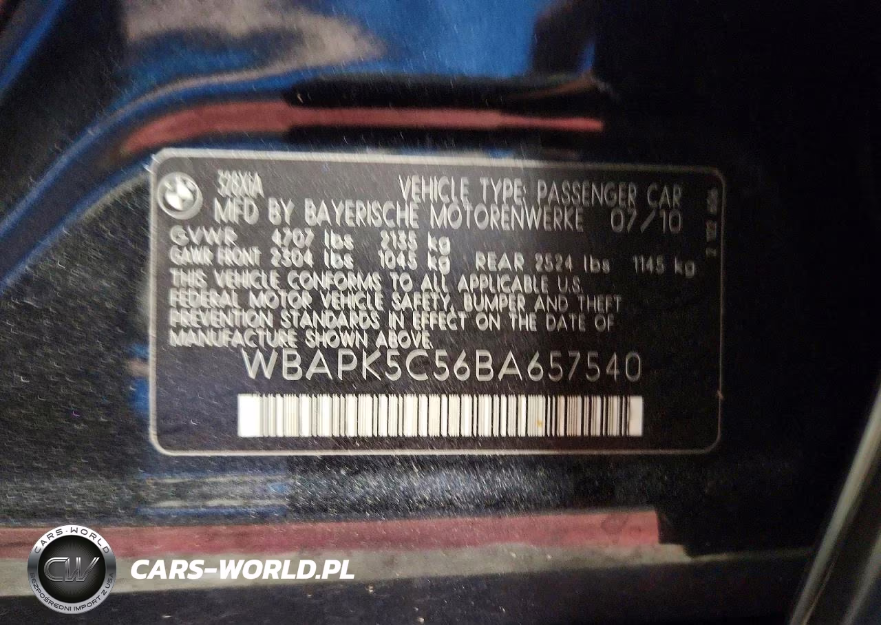 2011 BMW 328 Xi Sulev VIN:WBAPK5C56BA657540 - 13