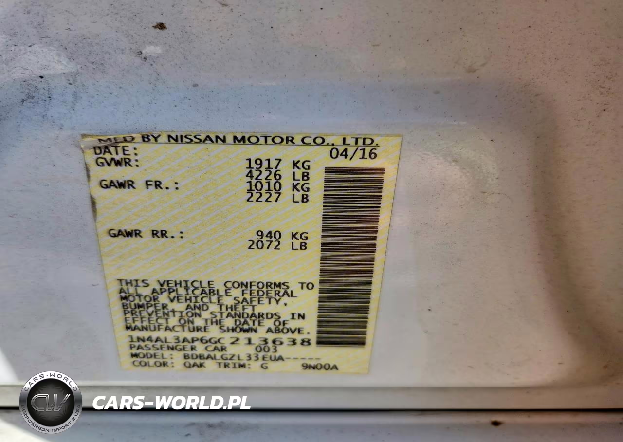 2016 Nissan Altima 2.5 S VIN:1N4AL3AP6GC213638 - 12