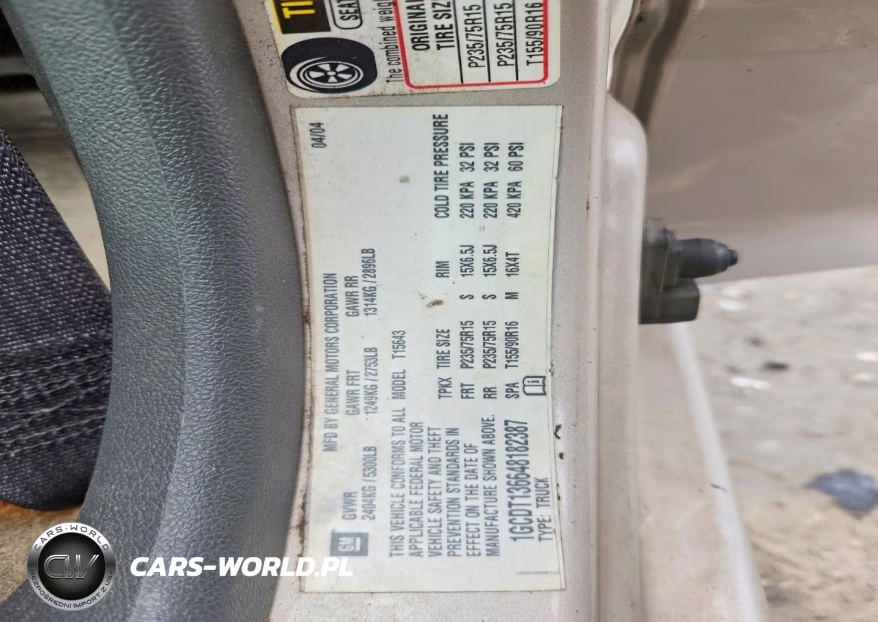 2004 Chevrolet Colorado VIN:1GCDT136648182387 - 12