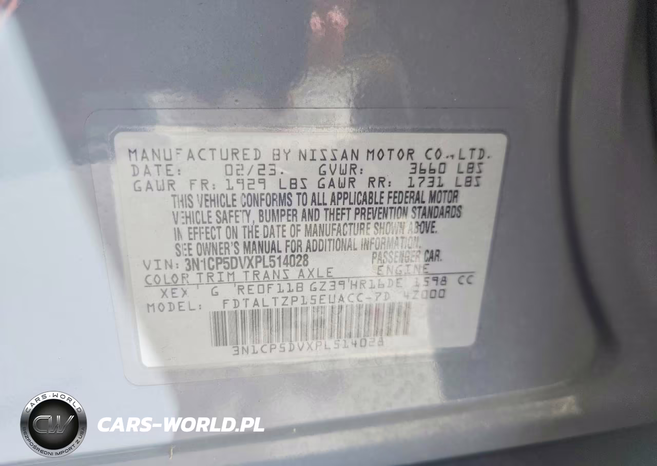 2023 Nissan Kicks Sr VIN:3N1CP5DVXPL514028 - 14