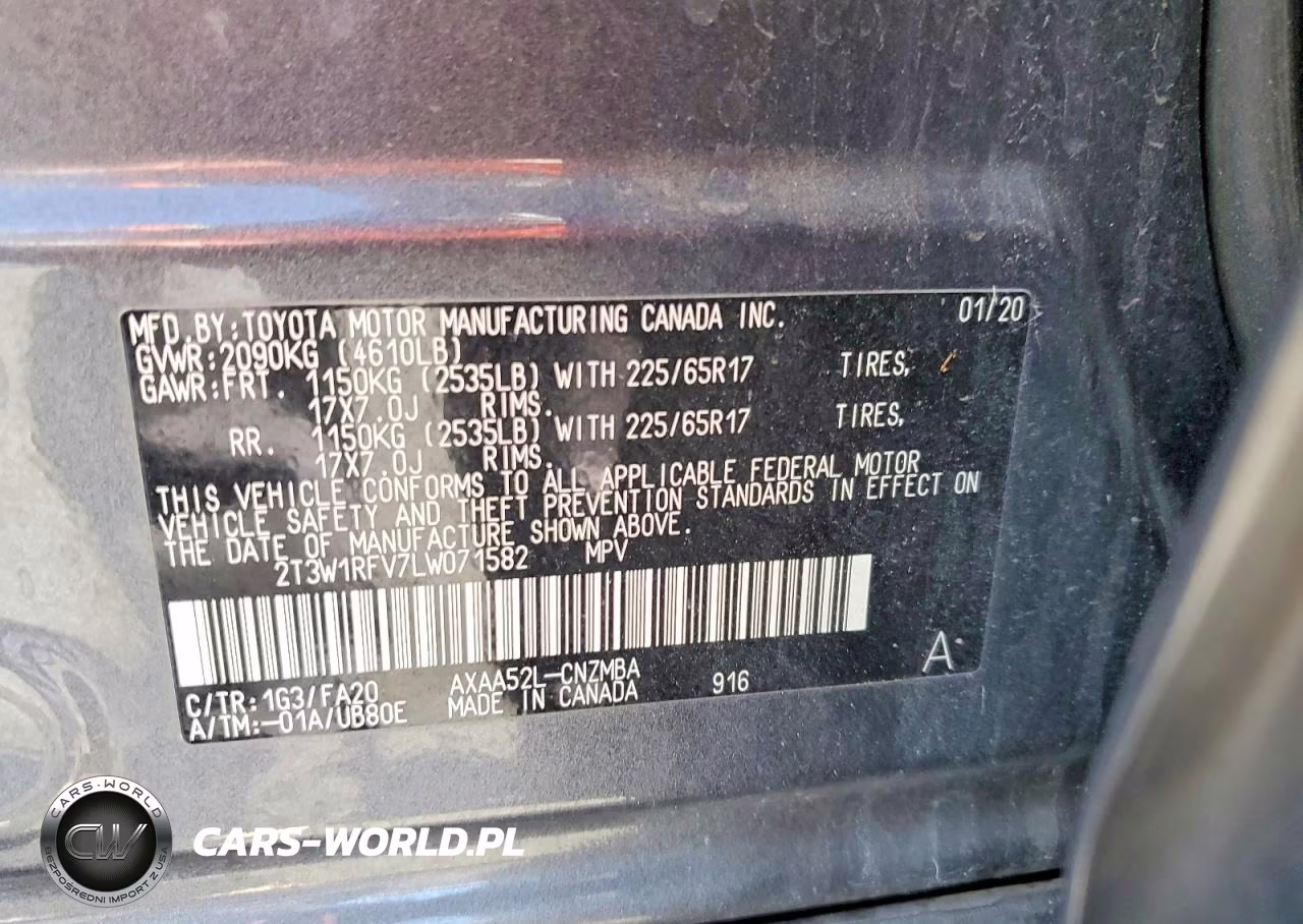 2020 Toyota Rav4 Xle VIN:2T3W1RFV7LW071582 - 13