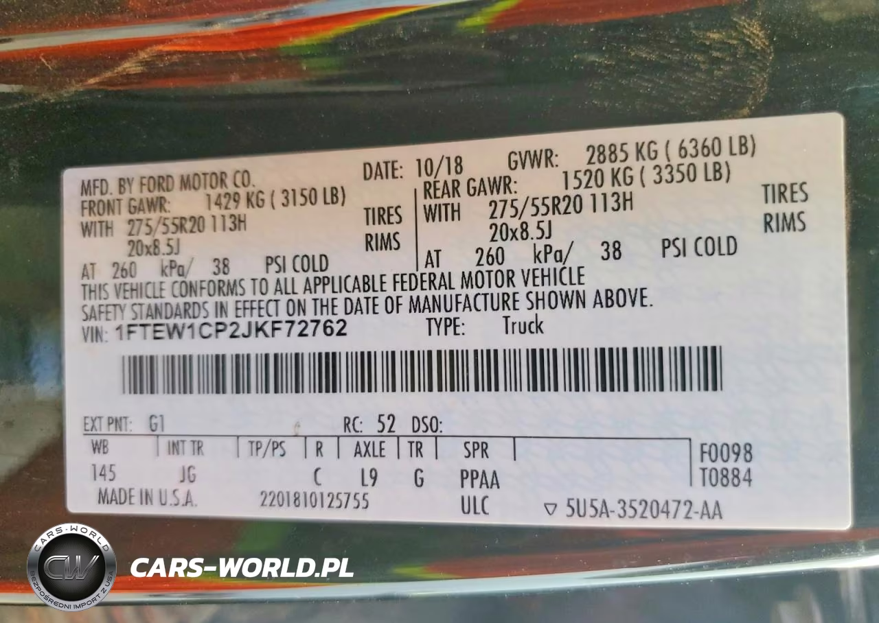 2018 Ford F150 Supercrew VIN:1FTEW1CP2JKF72762 - 13