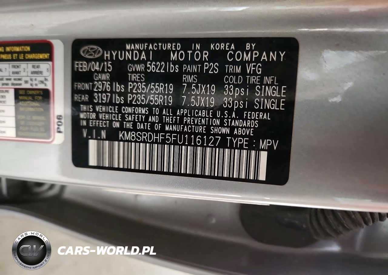 2015 Hyundai Santa Fe Gls VIN:KM8SRDHF5FU116127 - 13