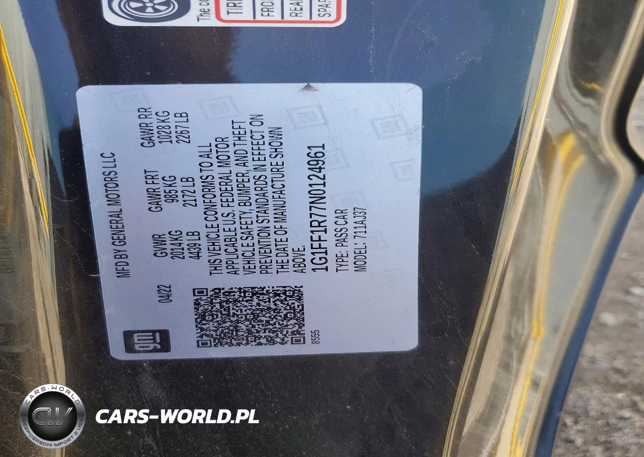 2022 Chevrolet Camaro Lt1 VIN:1G1FF1R77N0124961 - 12