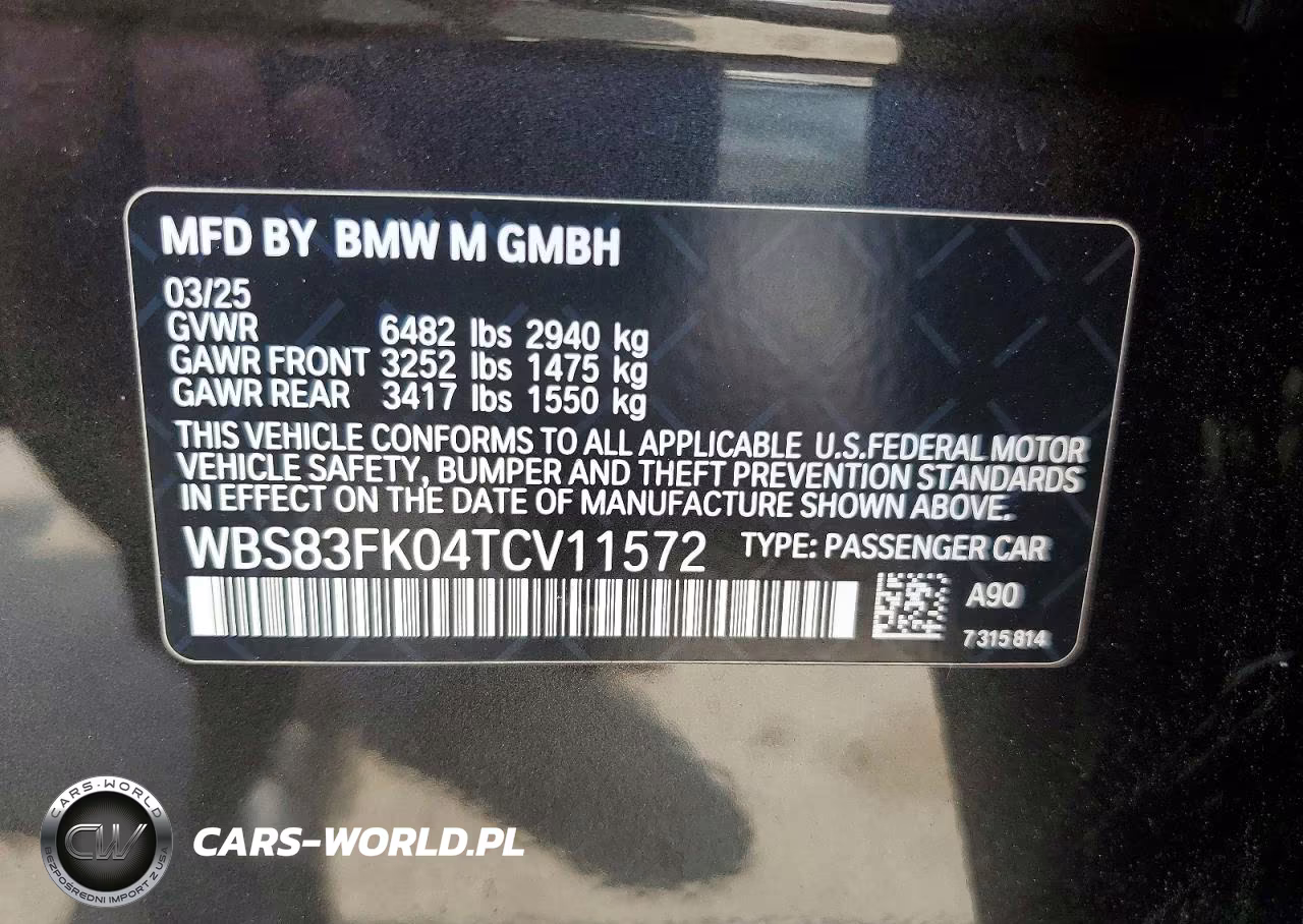 2026 BMW M5 VIN:WBS83FK04TCV11572 - 12