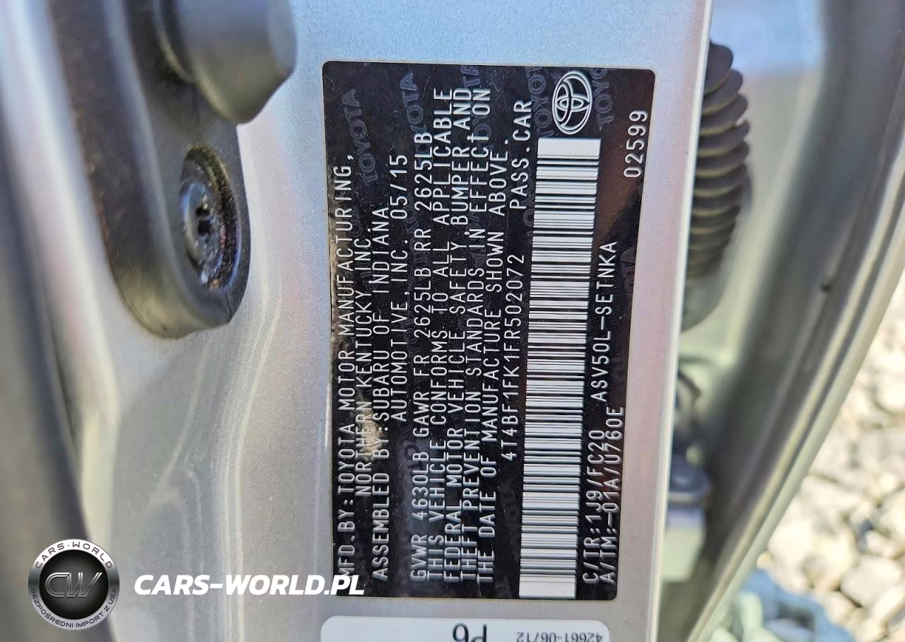 2015 Toyota Camry Le VIN:4T4BF1FK1FR502072 - 12