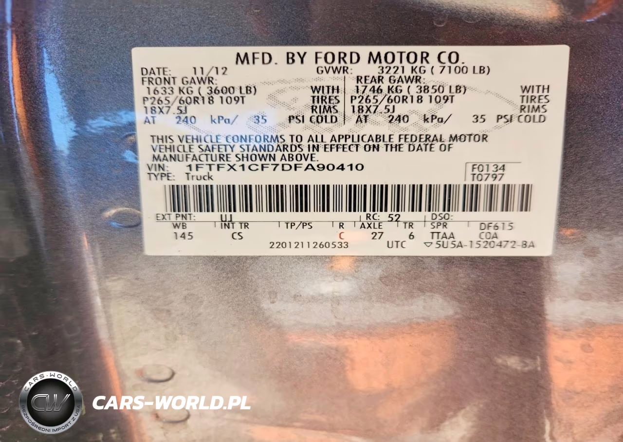 2013 Ford F150 Super Cab VIN:1FTFX1CF7DFA90410 - 12