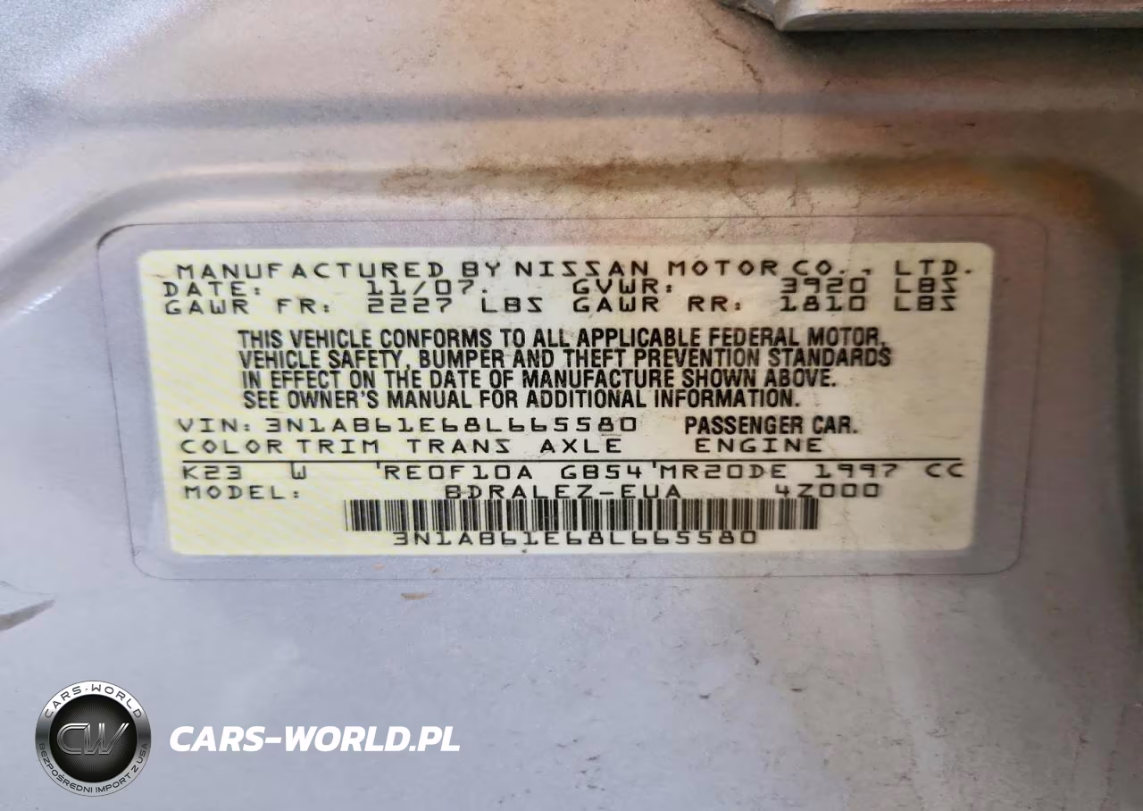 2008 Nissan Sentra 2.0 VIN:3N1AB61E68L665580 - 12