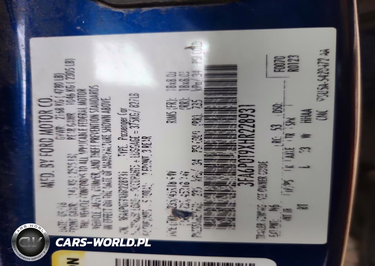 2017 Ford Fusion VIN:3FA6P0T9XHR228931 - 12