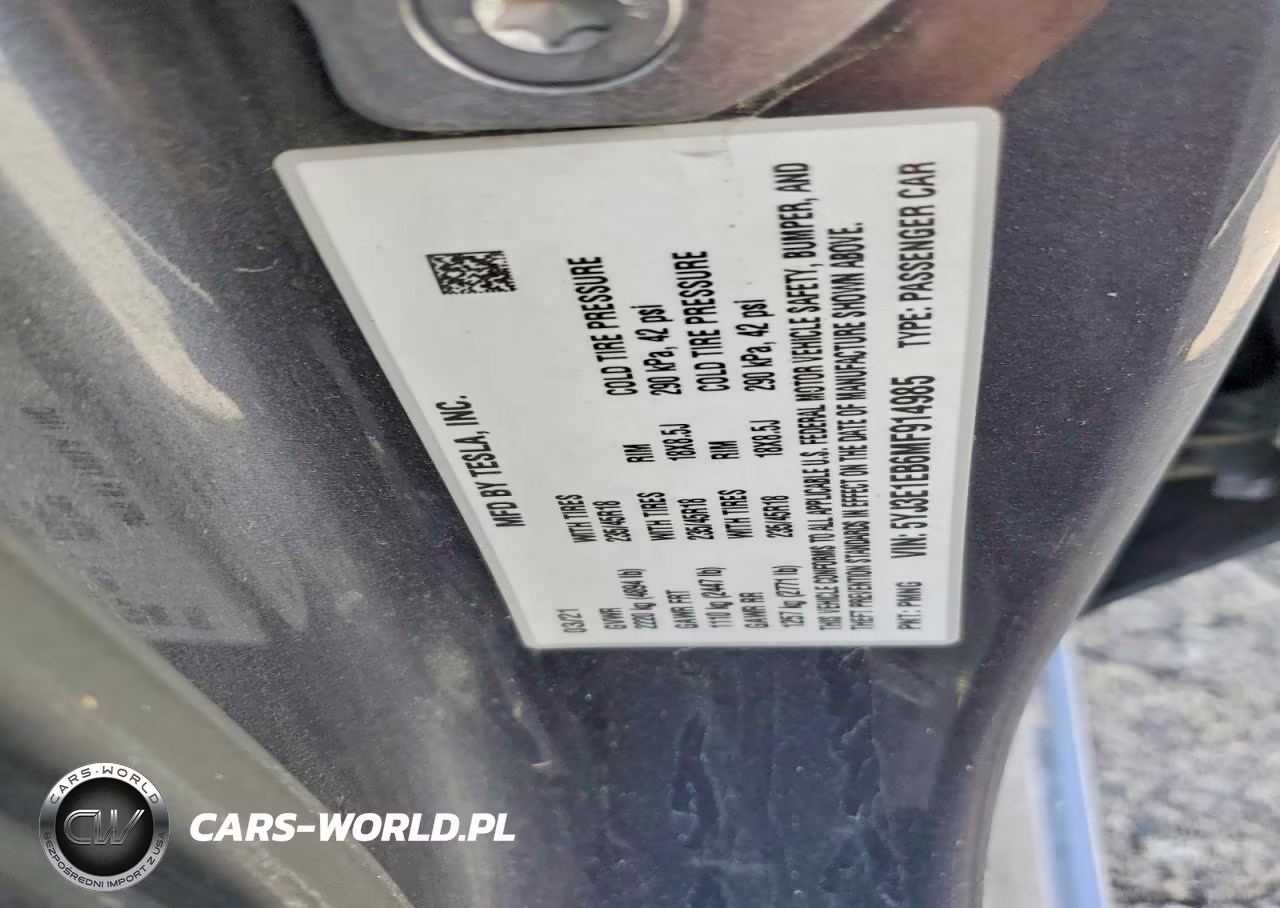 2021 Tesla Model 3 VIN:5YJ3E1EB6MF914985 - 12