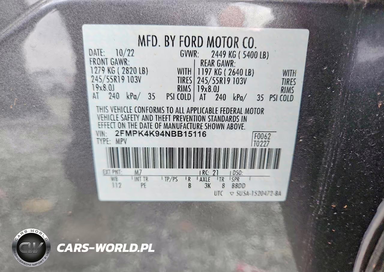 2022 Ford Edge Titanium VIN:2FMPK4K94NBB15116 - 13