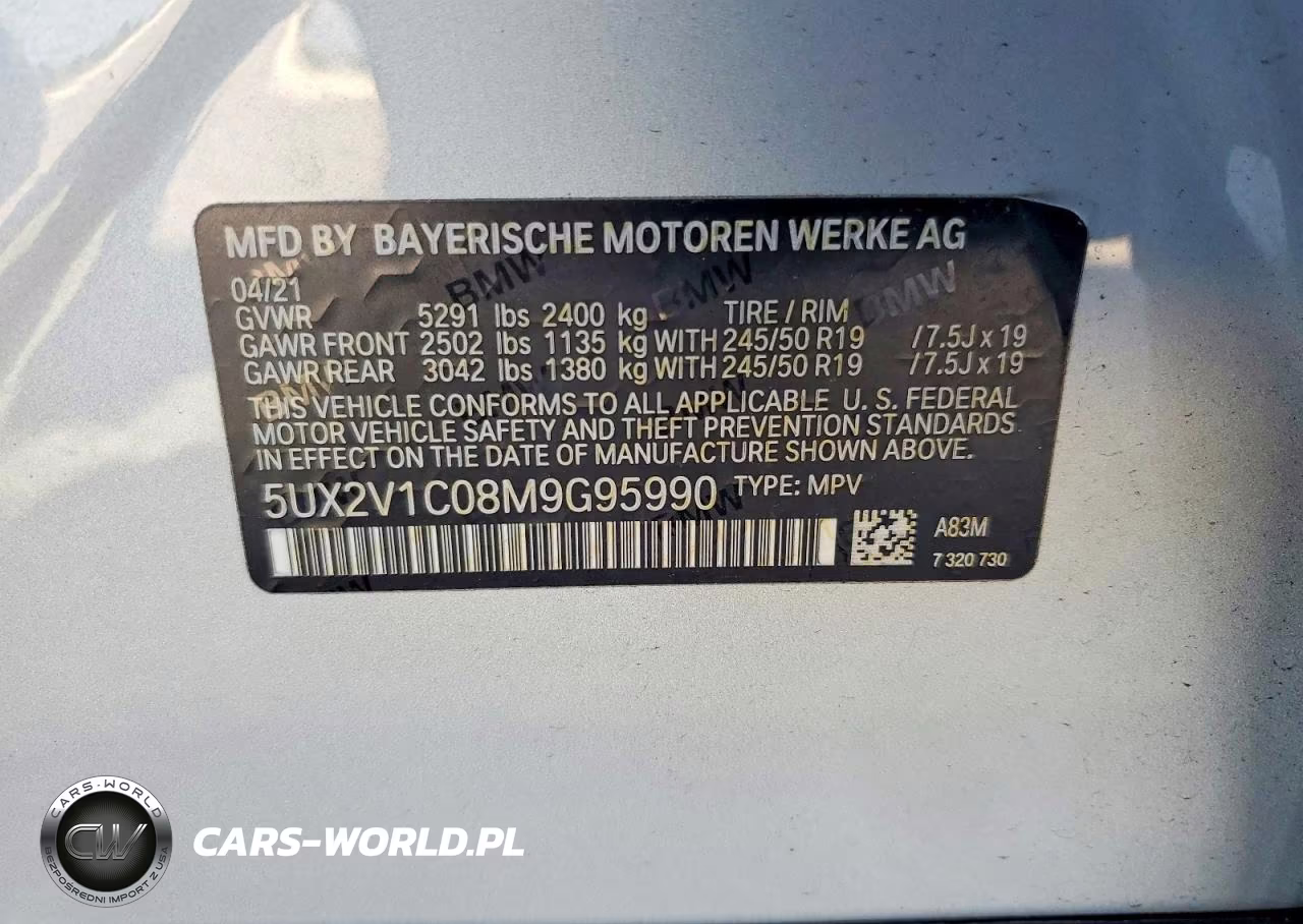 2021 BMW X4 xDrive30I VIN:5UX2V1C08M9G95990 - 13