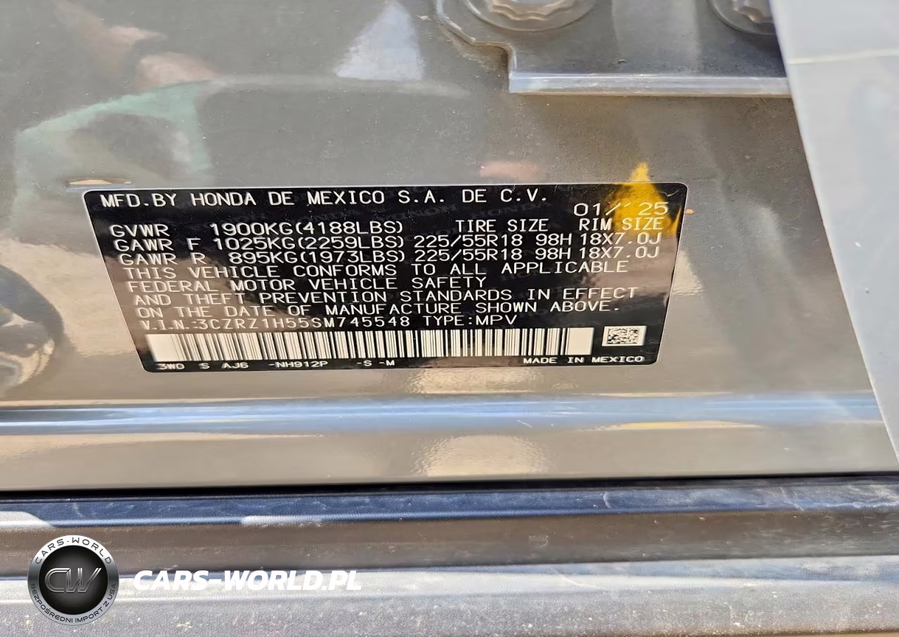 2025 Honda Hr-V Sport VIN:3CZRZ1H55SM745548 - 13