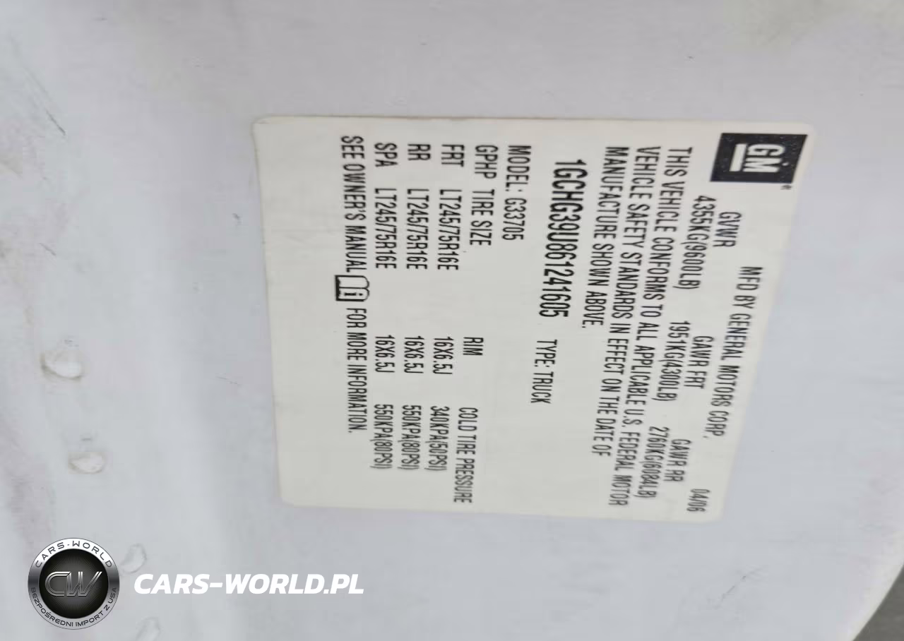2006 Chevrolet Express G3500 VIN:1GCHG39U861241605 - 12