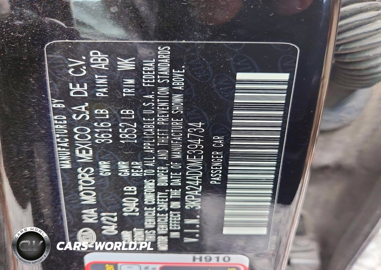 2021 Kia Rio Lx VIN:3KPA24AD0ME394734 - 12