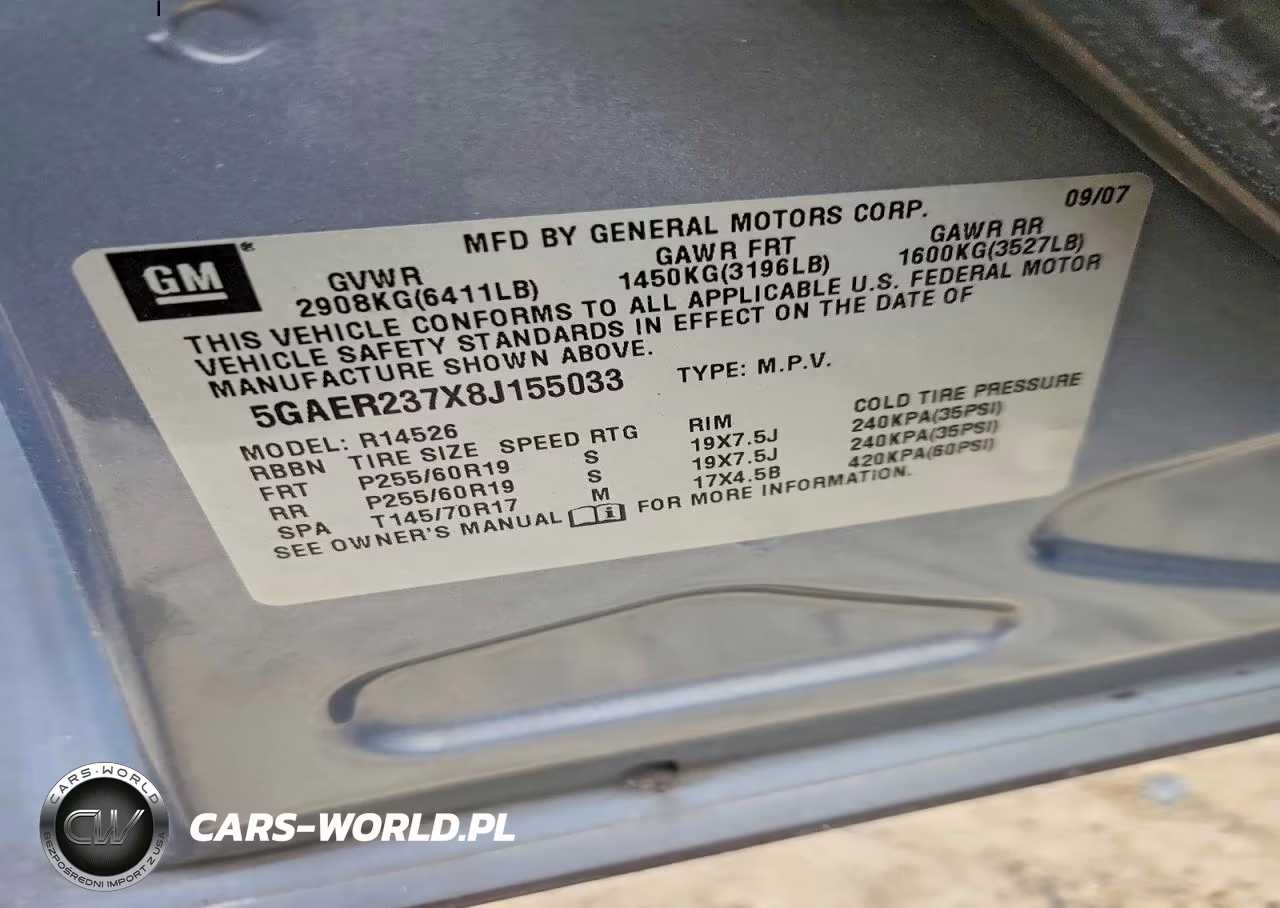 2008 Buick Enclave Cxl VIN:5GAER237X8J155033 - 13