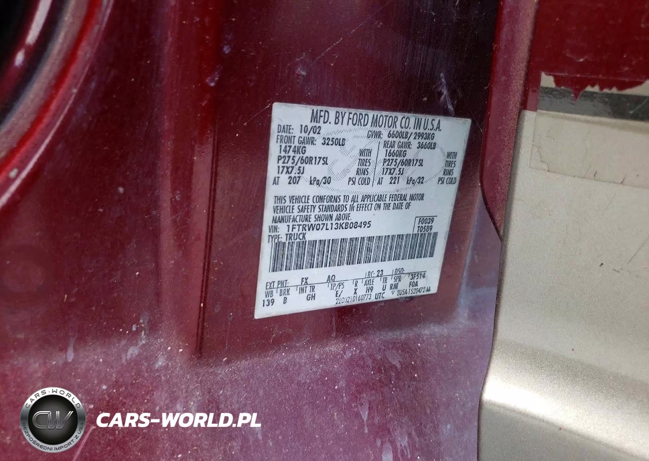 2003 Ford F150 Supercrew VIN:1FTRW07L13KB08495 - 12