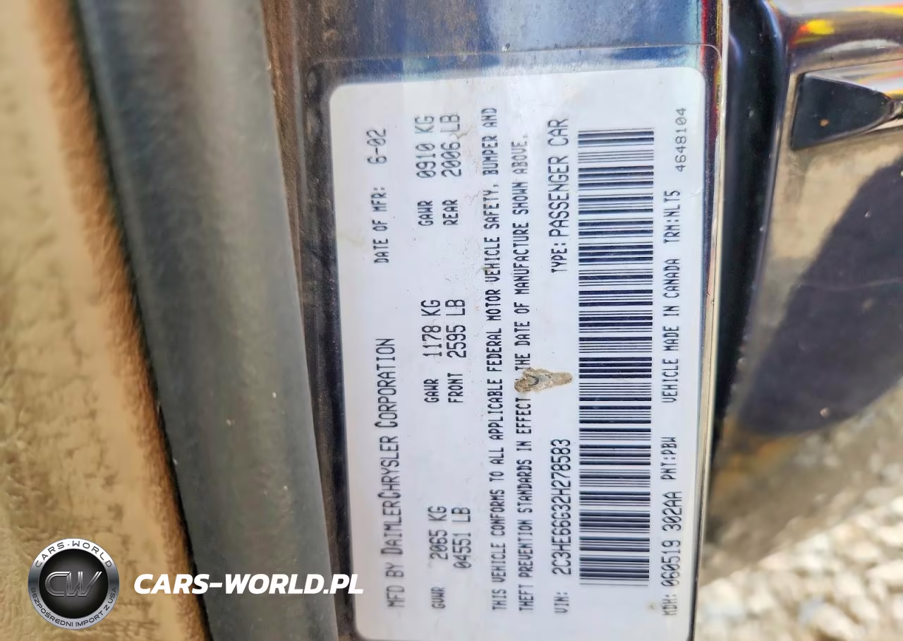 2002 Chrysler 300M VIN:2C3HE66G32H278583 - 12