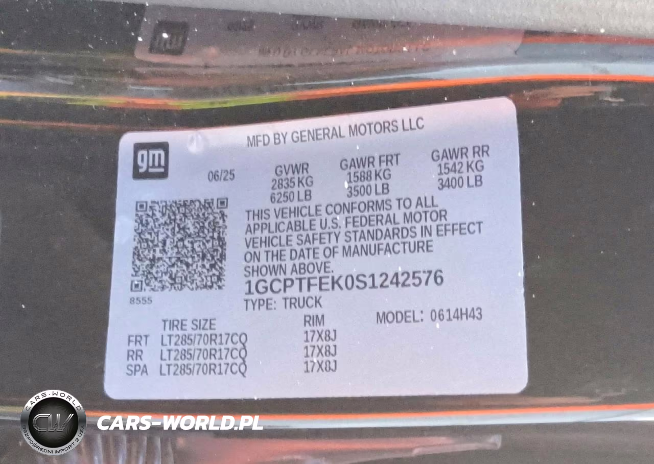 2025 Chevrolet Colorado Zr2 VIN:1GCPTFEK0S1242576 - 12
