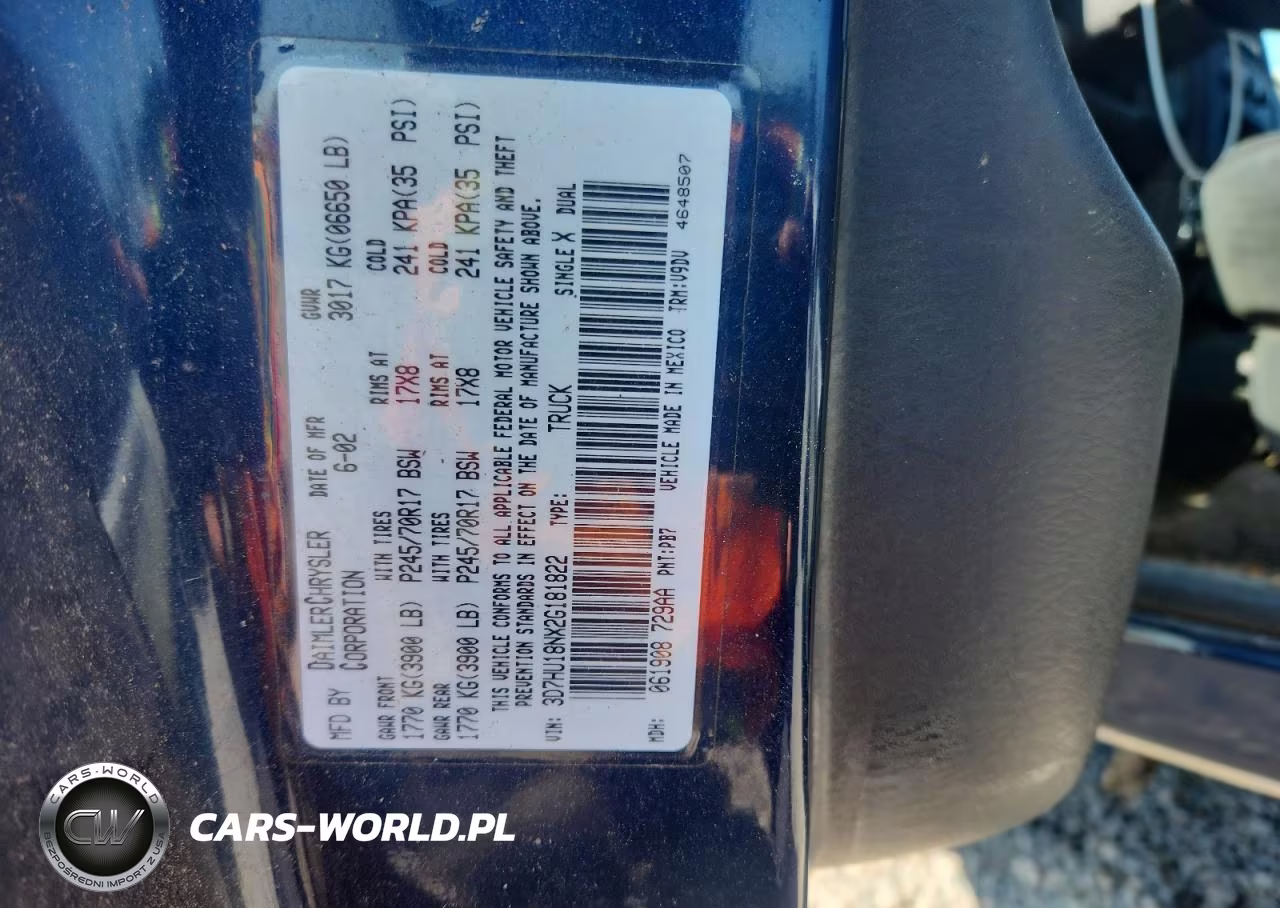 2002 Dodge Ram 1500 VIN:3D7HU18NX2G181822 - 13