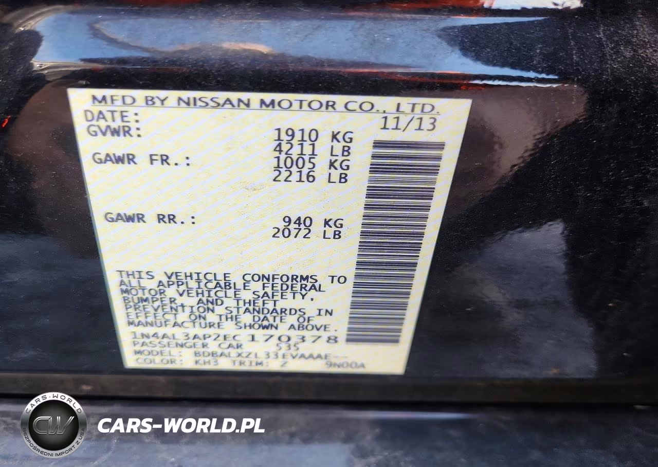 2014 Nissan Altima 2.5 Sl VIN:1N4AL3AP2EC170378 - 12