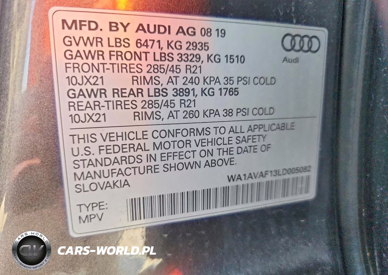 2020 Audi Q8 Premium VIN:WA1AVAF13LD005082 - 14