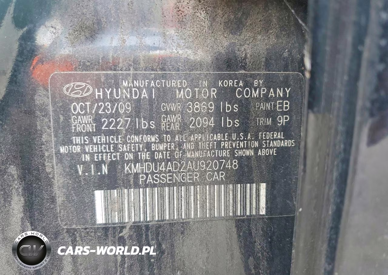 2010 Hyundai Elantra Se VIN:KMHDU4AD2AU920748 - 12