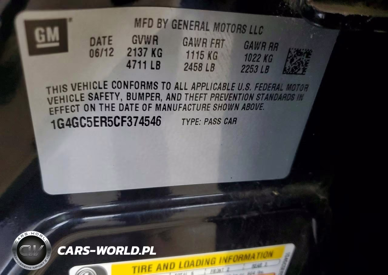 2012 Buick Lacrosse VIN:1G4GC5ER5CF374546 - 12