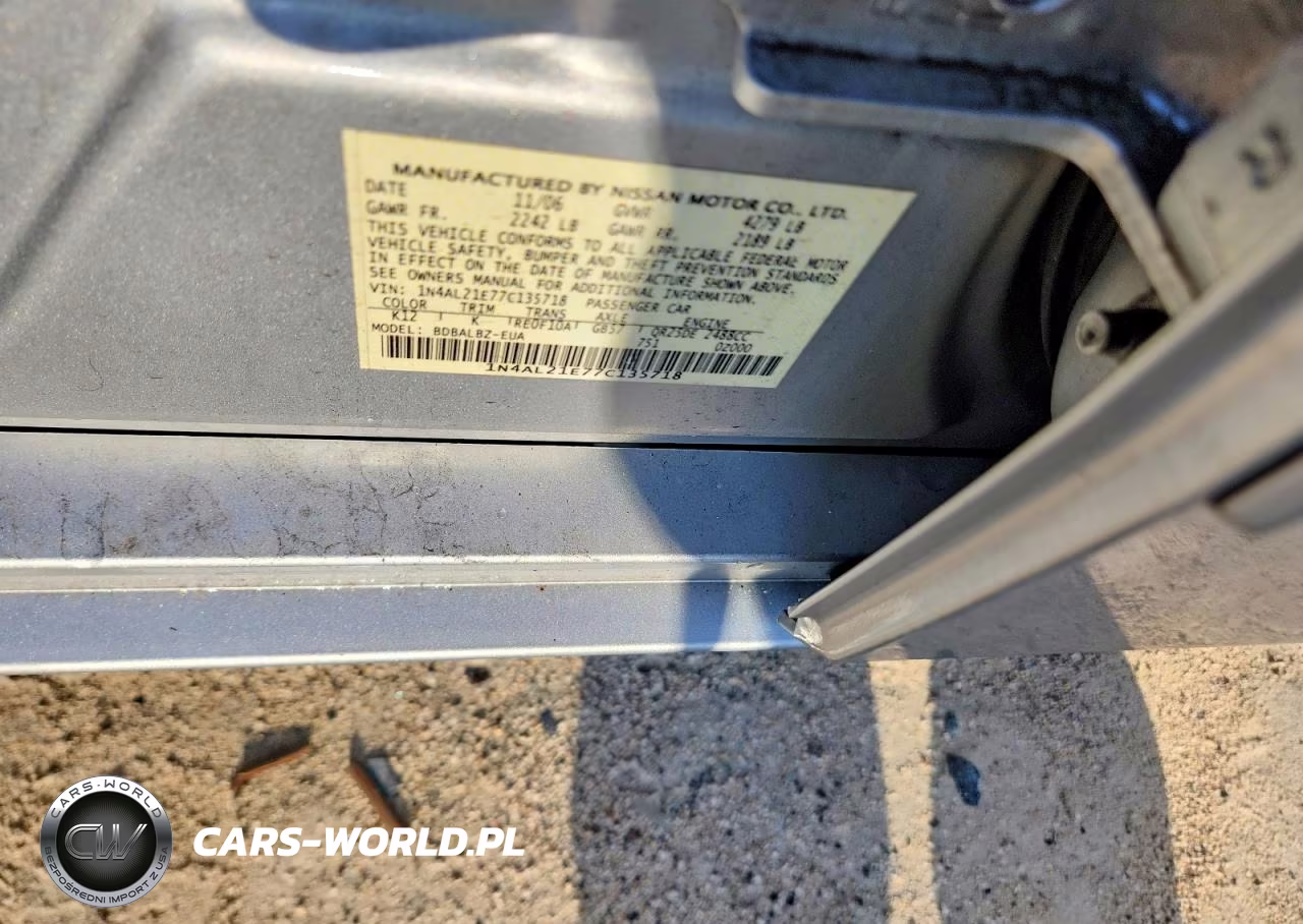 2007 Nissan Altima 2.5 VIN:1N4AL21E77C135718 - 12