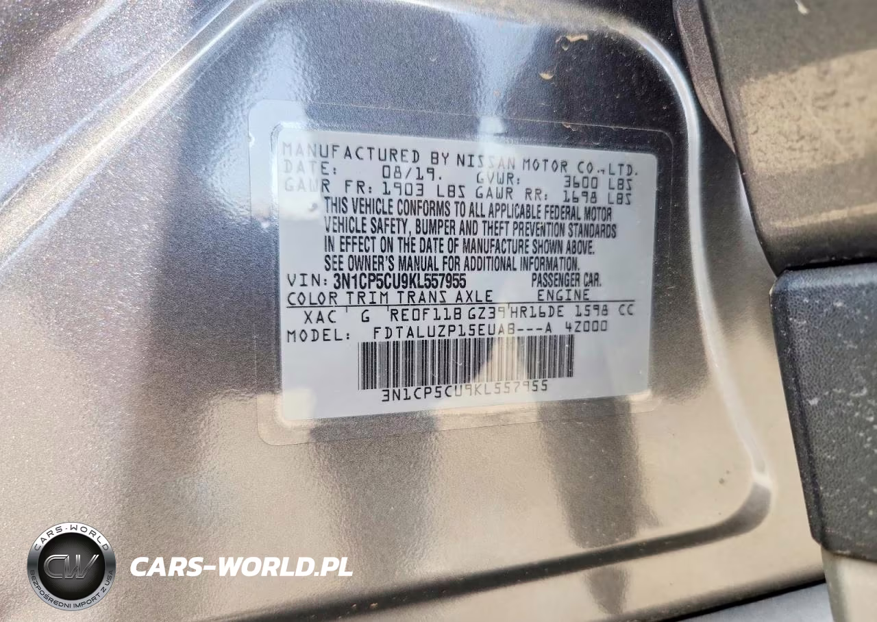 2019 Nissan Kicks Sr VIN:3N1CP5CU9KL557955 - 12