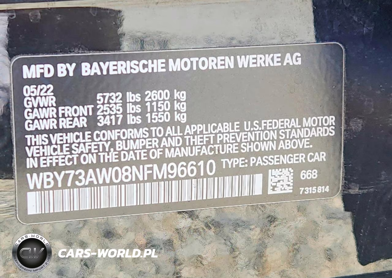 2022 BMW I4 Edrive 40 VIN:WBY73AW08NFM96610 - 13