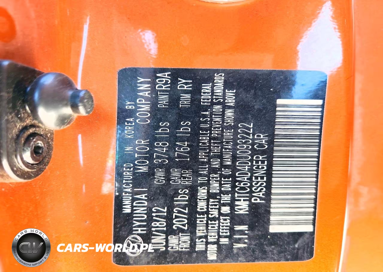 2013 Hyundai Veloster Base VIN:KMHTC6AD4DU093222 - 12