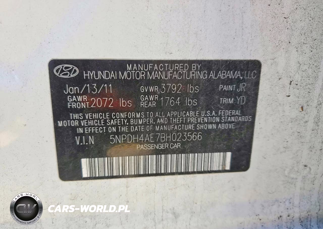 2011 Hyundai Elantra Gls VIN:5NPDH4AE7BH023566 - 12