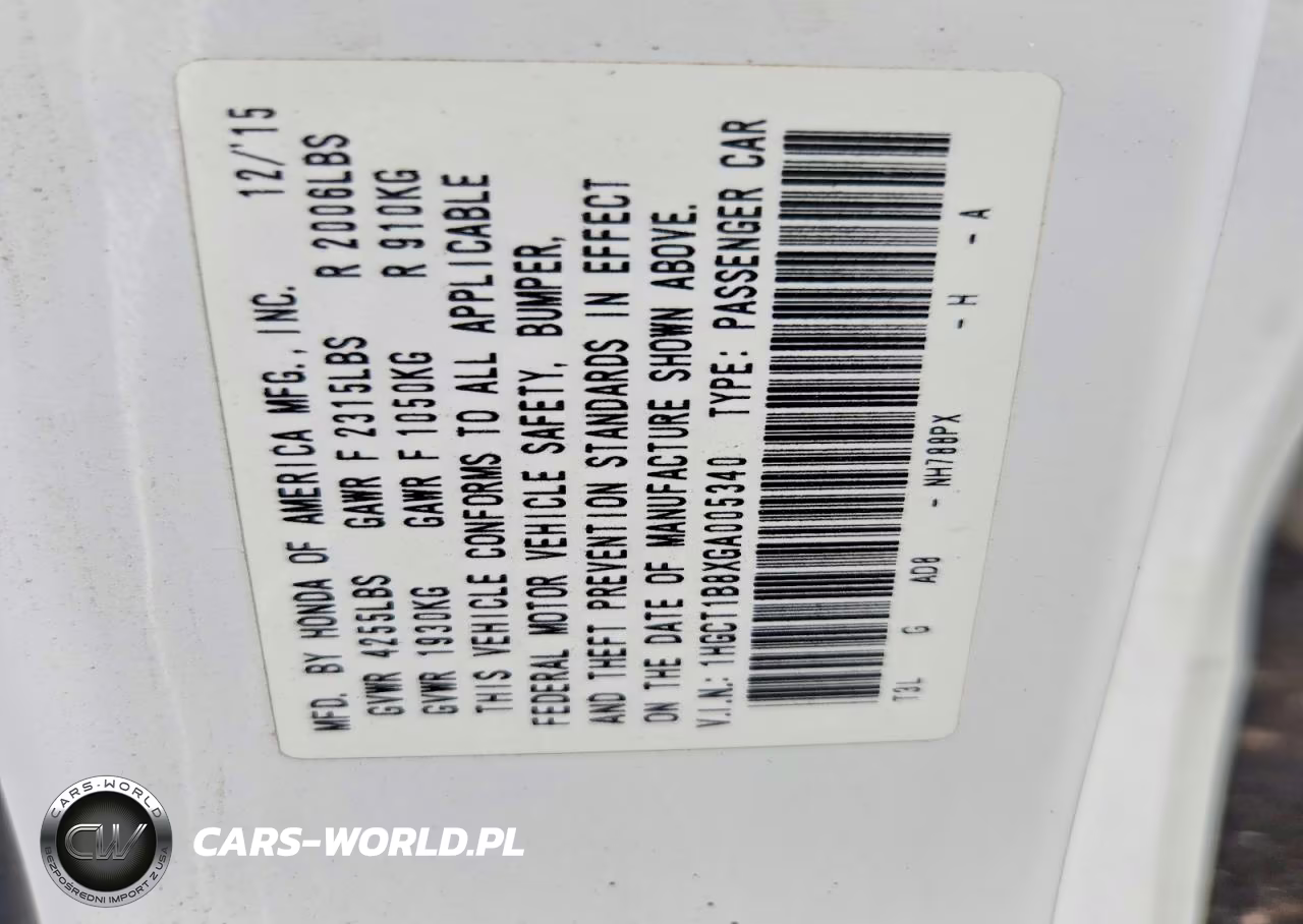 2016 Honda Accord Exl VIN:1HGCT1B8XGA005340 - 12