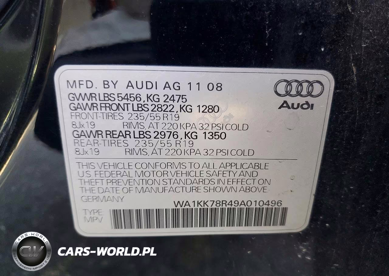 2009 Audi Q5 3.2 VIN:WA1KK78R49A010496 - 14