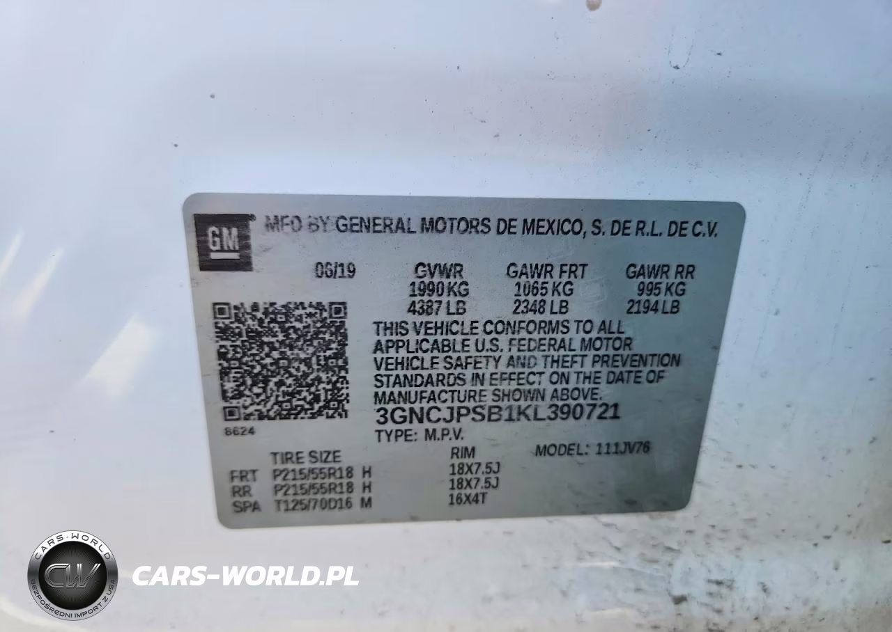 2019 Chevrolet Trax 1Lt VIN:3GNCJPSB1KL390721 - 12