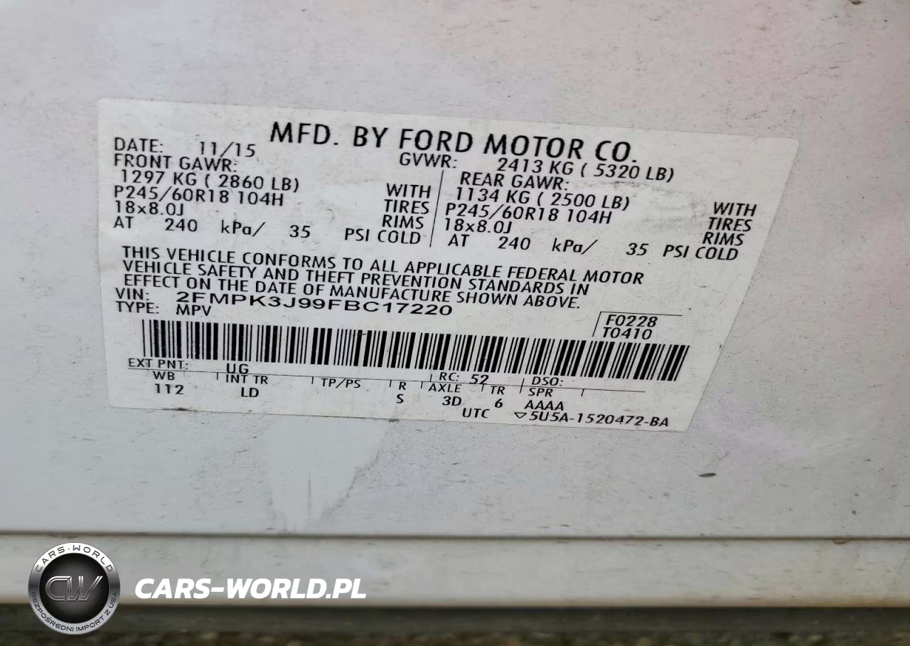 2015 Ford Edge Sel VIN:2FMPK3J99FBC17220 - 12