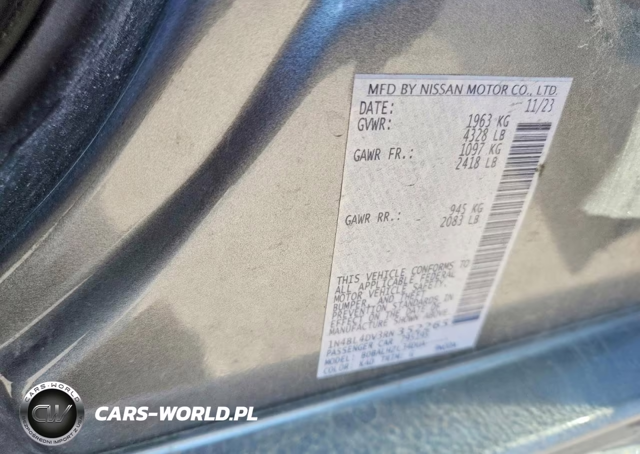 2024 Nissan Altima Sv VIN:1N4BL4DV3RN352265 - 13