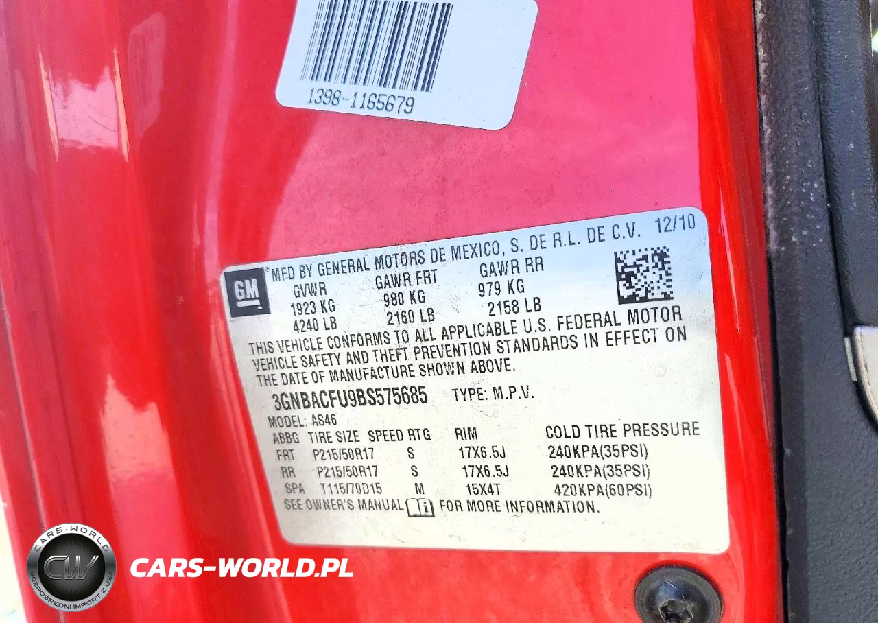 2011 Chevrolet Hhr Ls VIN:3GNBACFU9BS575685 - 12
