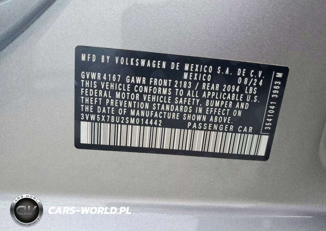 2025 Volkswagen Jetta S VIN:3VW5X7BU2SM014442 - 12